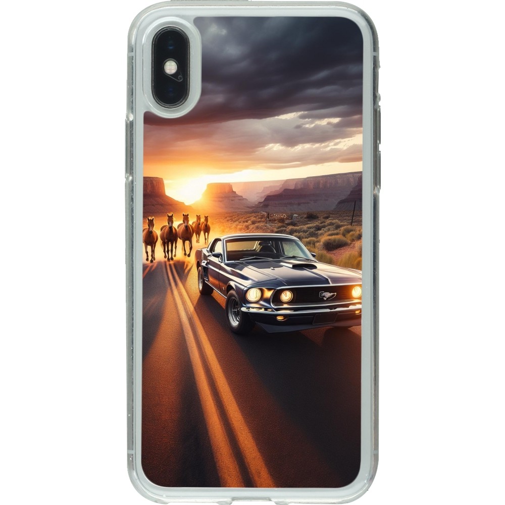 Coque iPhone X / Xs - Gel transparent Mustang 69 Grand Canyon