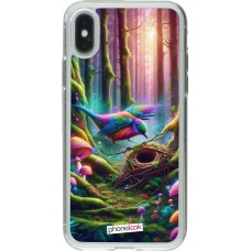 Coque iPhone X / Xs - Gel transparent Oiseau Nid Forêt