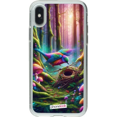 Coque iPhone X / Xs - Gel transparent Oiseau Nid Forêt