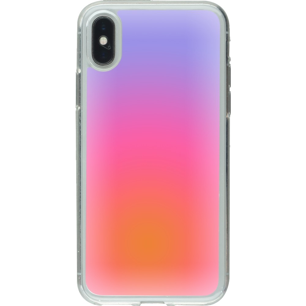 Coque iPhone X / Xs - Gel transparent Orange Pink Blue Gradient