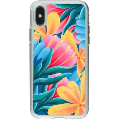 Coque iPhone X / Xs - Gel transparent Spring 23 colorful flowers