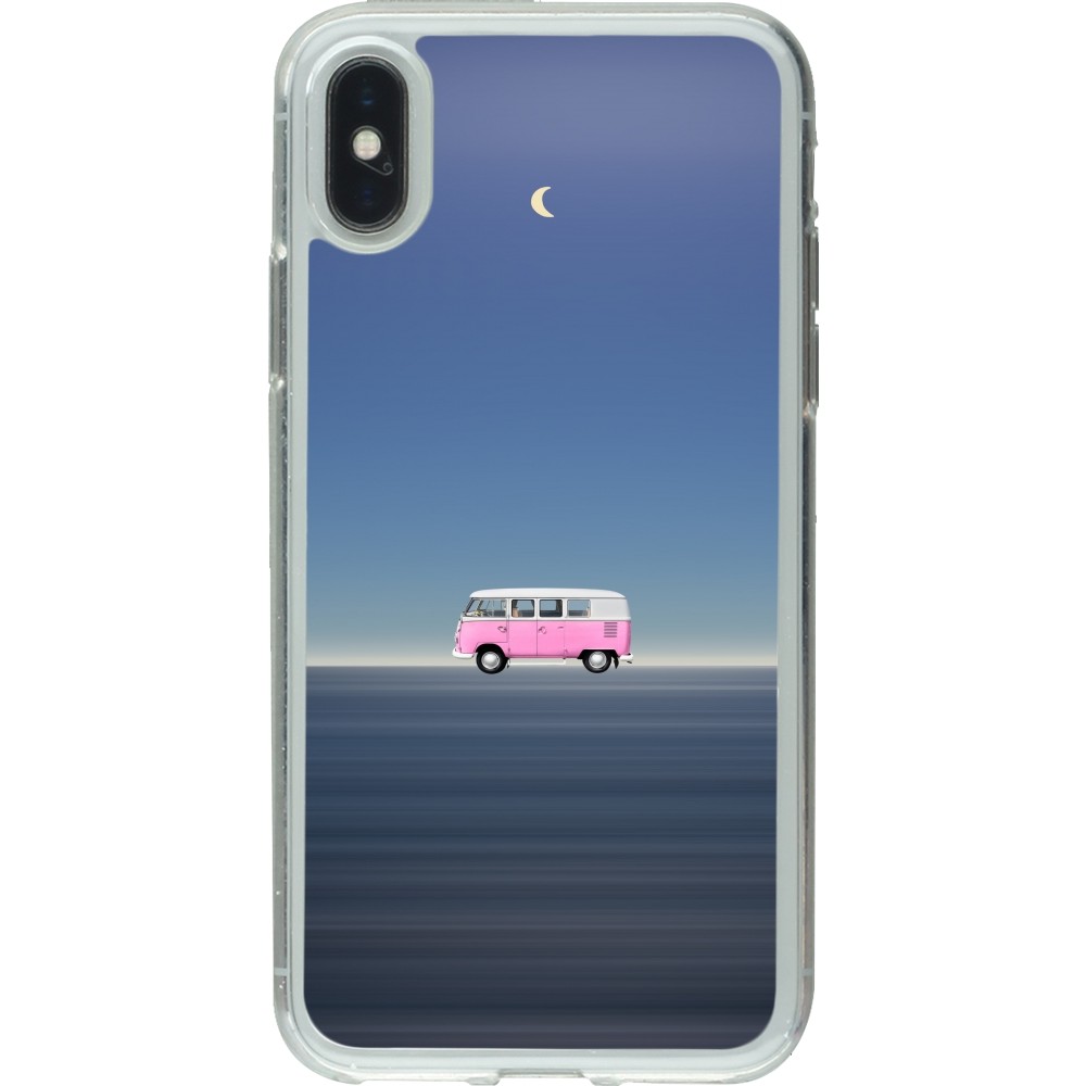 Coque iPhone X / Xs - Gel transparent Spring 23 pink bus