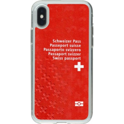 Coque iPhone X / Xs - Gel transparent Swiss Passport