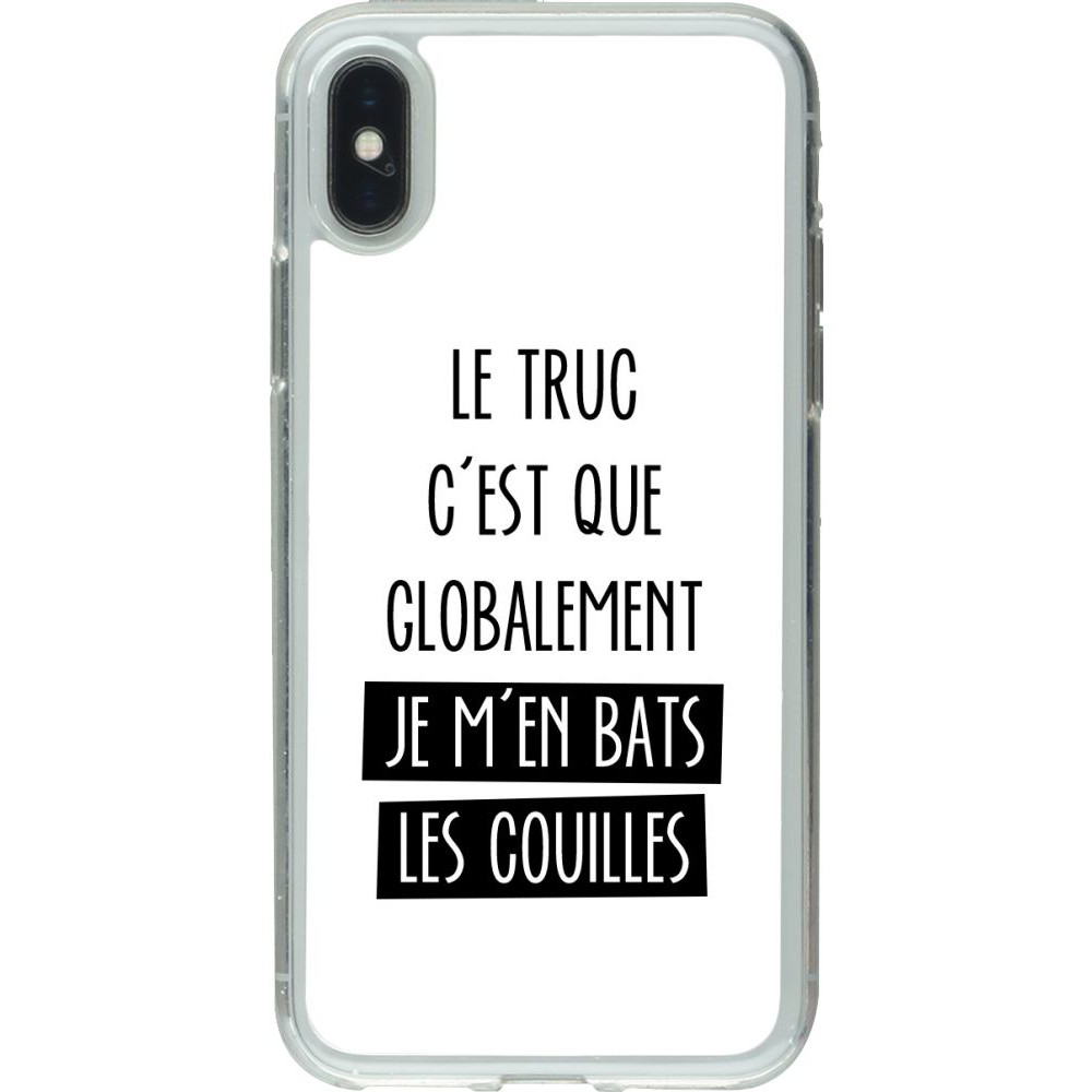 Coque iPhone X / Xs - Gel transparent Le truc globalement bats les couilles