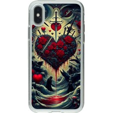 Coque iPhone X / Xs - Gel transparent Dark Love Coeur Sang