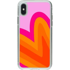 Coque iPhone X / Xs - Gel transparent Valentine 2024 heart gradient