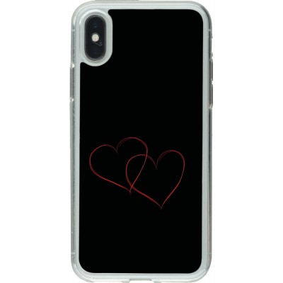 Coque iPhone X / Xs - Gel transparent Valentine 2023 attached heart