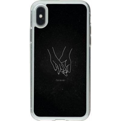 Coque iPhone X / Xs - Gel transparent Valentine 2023 hands forever