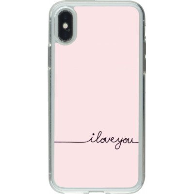 iPhone X / Xs Case Hülle - Gummi transparent Valentine 2023 i love you writing