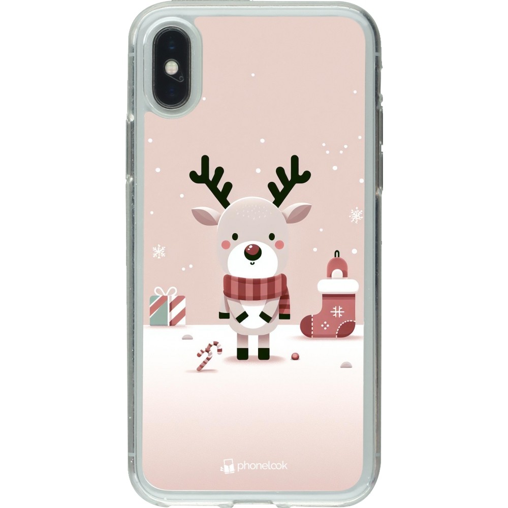 Coque iPhone X / Xs - Gel transparent Noël 2023 Choupinette Renne