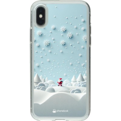 Coque iPhone X / Xs - Gel transparent Noël 2023 Petit Père Flocon