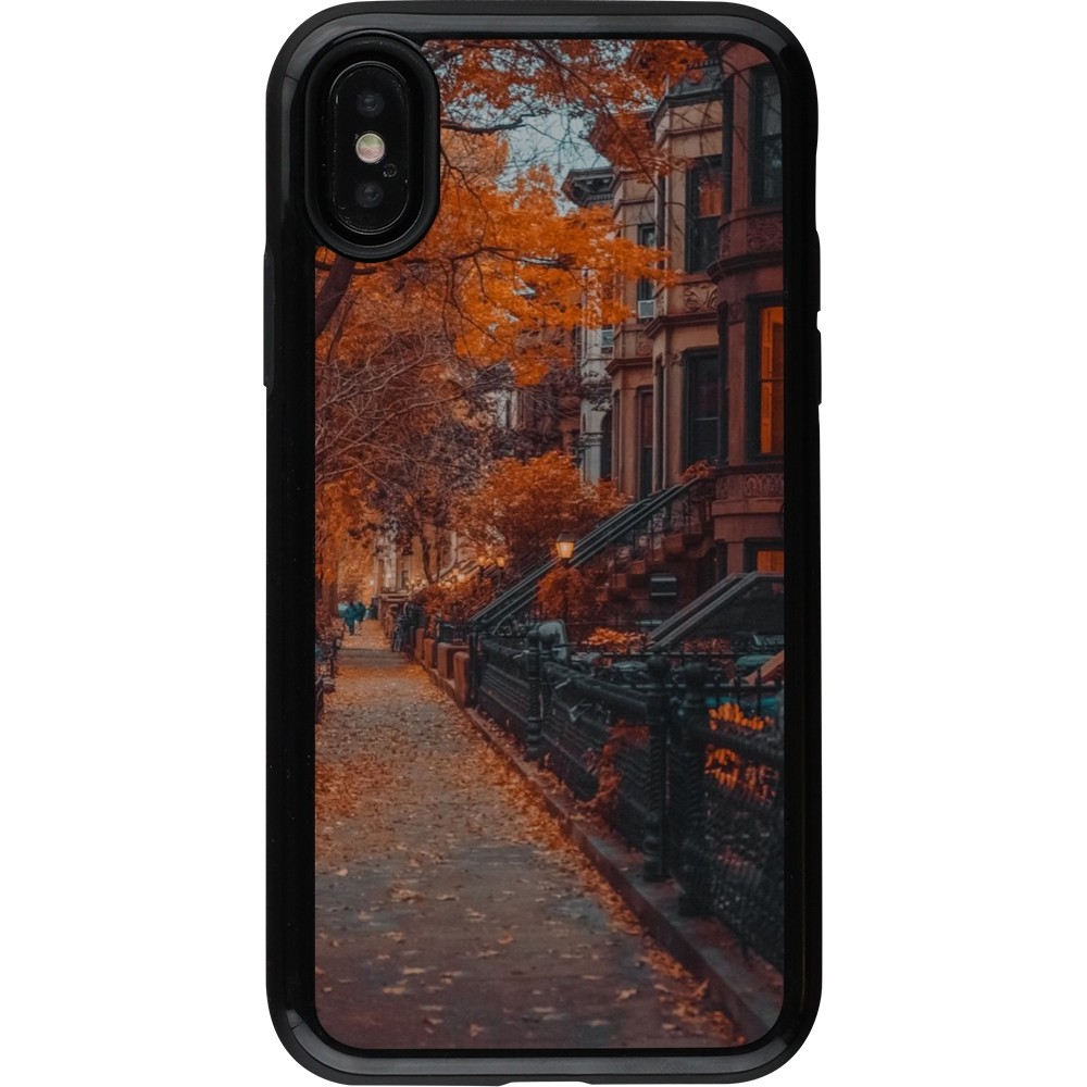 Coque iPhone X / Xs - Hybrid Armor noir Autumn 2024 city