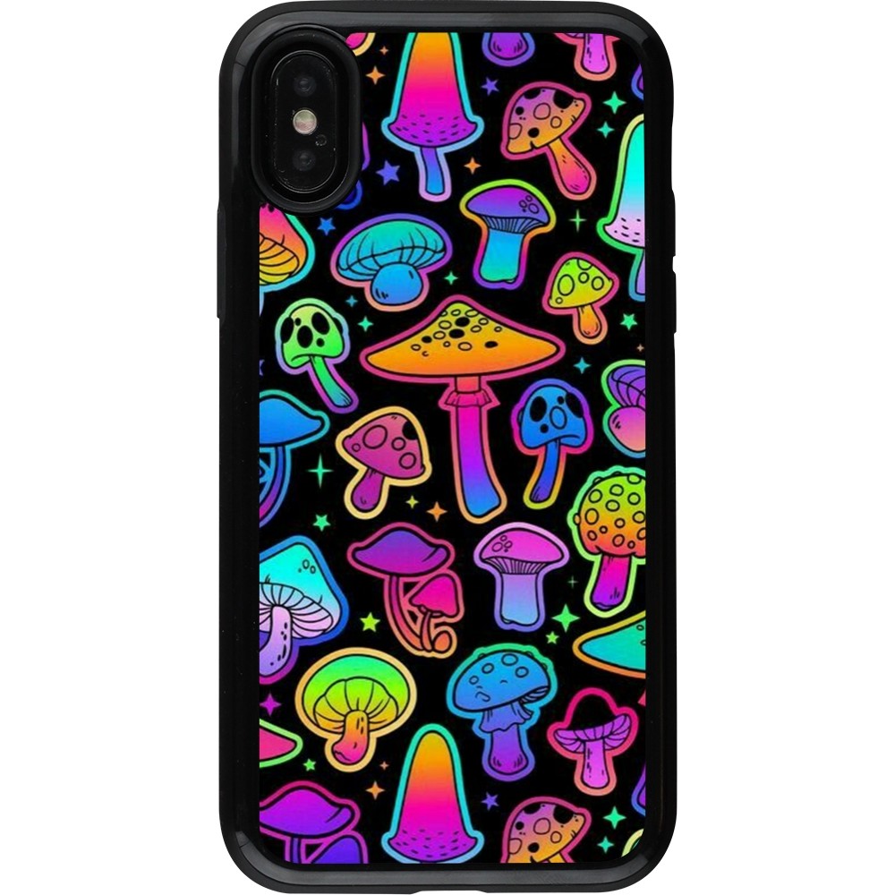 Coque iPhone X / Xs - Hybrid Armor noir Autumn 2024 magic mushrooms