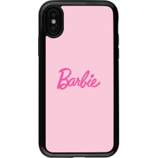 Coque iPhone X / Xs - Hybrid Armor noir Barbie Text