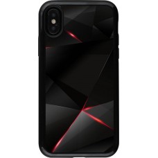 Coque iPhone X / Xs - Hybrid Armor noir Black Red Lines