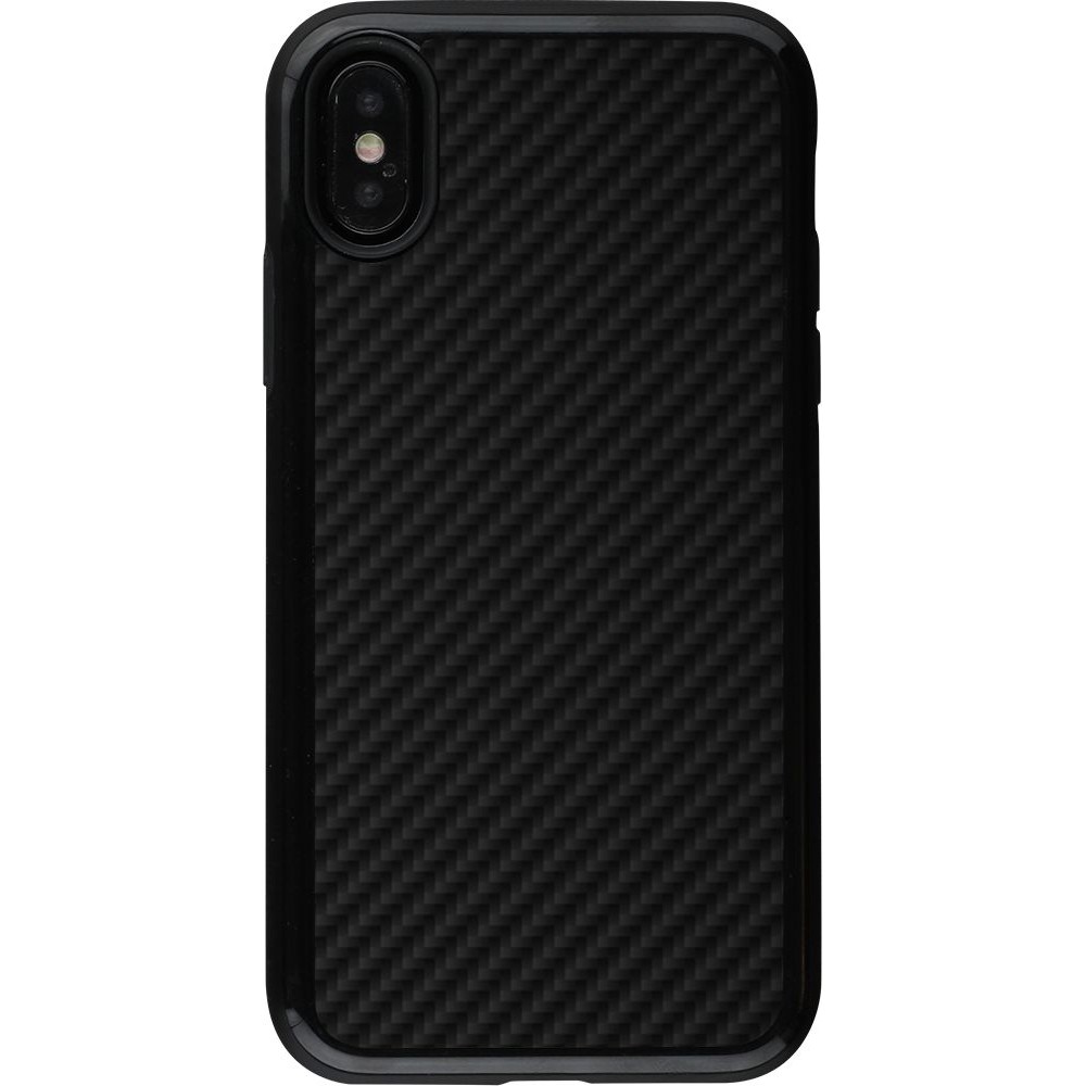 Coque iPhone X / Xs - Hybrid Armor noir Carbon Basic