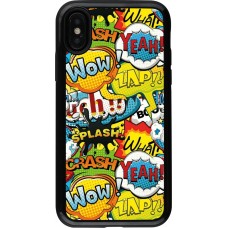 Coque iPhone X / Xs - Hybrid Armor noir Cartoons slogans