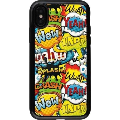 Coque iPhone X / Xs - Hybrid Armor noir Cartoons slogans