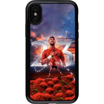 Coque iPhone X / Xs - Hybrid Armor noir Djokovic 23 Grand Slam