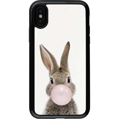 Coque iPhone X / Xs - Hybrid Armor noir Easter 2023 bubble gum bunny