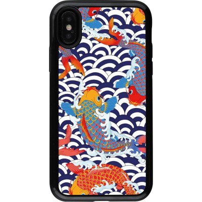 Coque iPhone X / Xs - Hybrid Armor noir Easter 2023 japanese fish