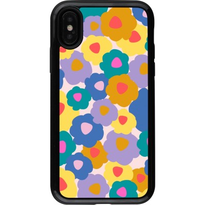 Coque iPhone X / Xs - Hybrid Armor noir Easter 2024 flower power