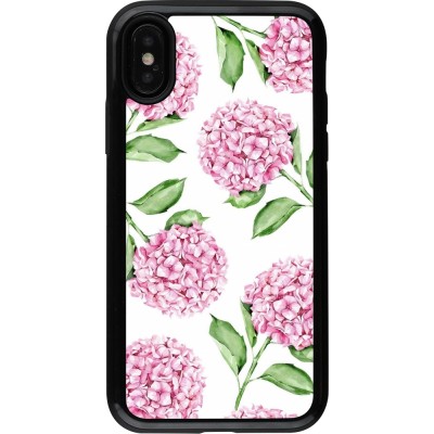 Coque iPhone X / Xs - Hybrid Armor noir Easter 2024 pink flowers