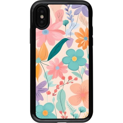 Coque iPhone X / Xs - Hybrid Armor noir Easter 2024 spring flowers