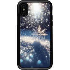 Coque iPhone X / Xs - Hybrid Armor noir Flocon Solaire Éclat