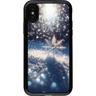 Coque iPhone X / Xs - Hybrid Armor noir Flocon Solaire Éclat