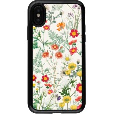 Coque iPhone X / Xs - Hybrid Armor noir Flora Botanical Wildlife