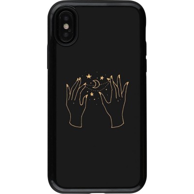 Coque iPhone X / Xs - Hybrid Armor noir Grey magic hands