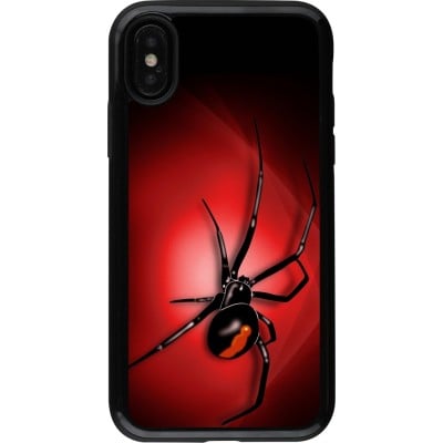 Coque iPhone X / Xs - Hybrid Armor noir Halloween 2023 spider black widow