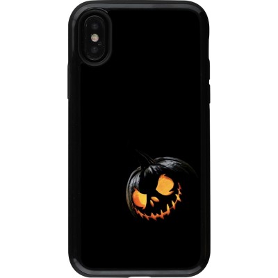 Coque iPhone X / Xs - Hybrid Armor noir Halloween 2023 discreet pumpkin