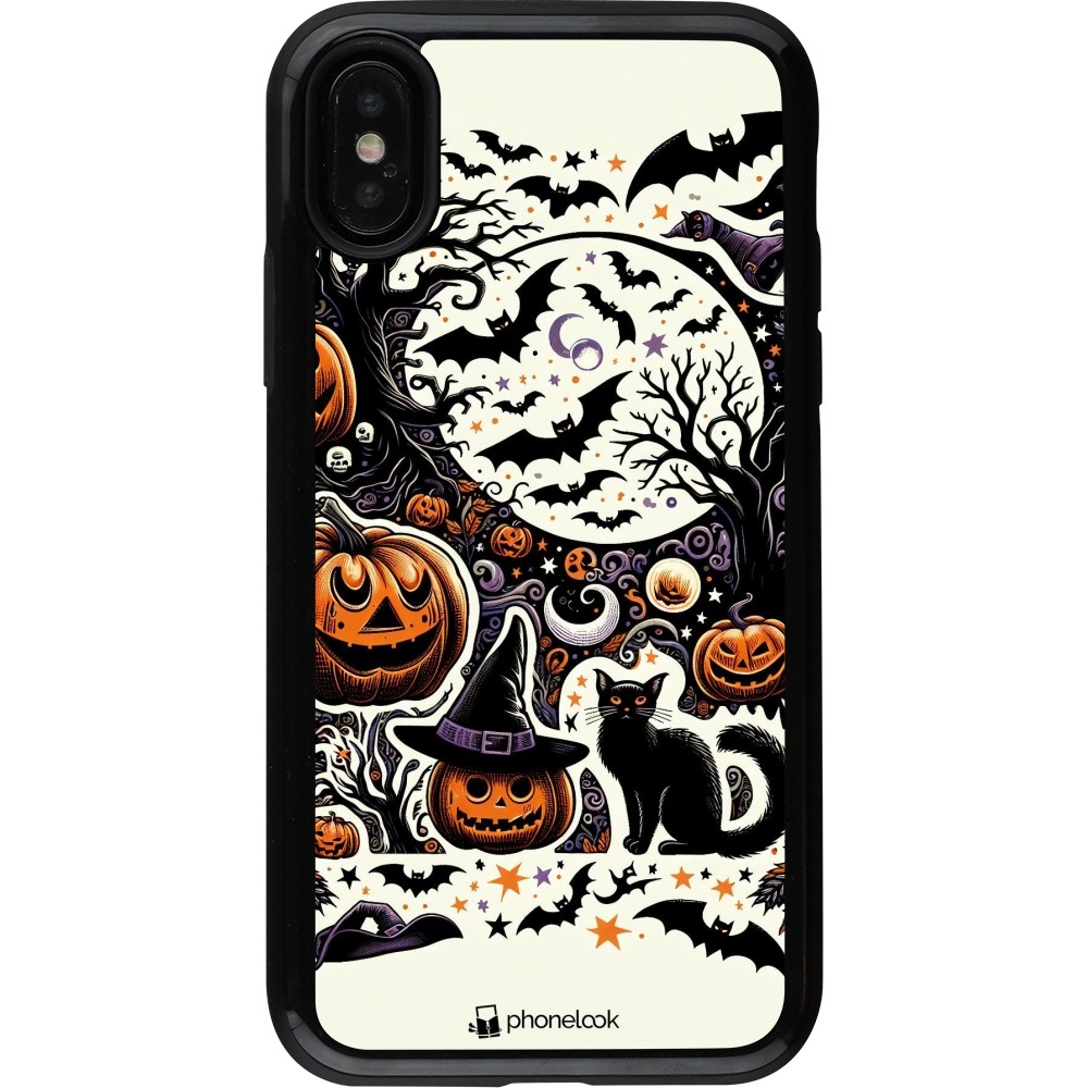 Coque iPhone X / Xs - Hybrid Armor noir Halloween 2024 Haunt