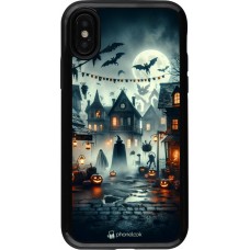 Coque iPhone X / Xs - Hybrid Armor noir Halloween Spookville