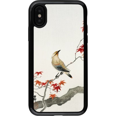 Coque iPhone X / Xs - Hybrid Armor noir Japanese Bird