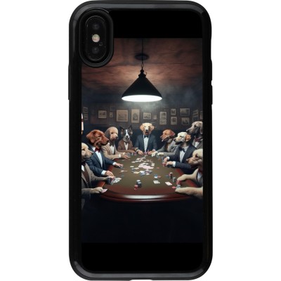 Coque iPhone X / Xs - Hybrid Armor noir Les pokerdogs