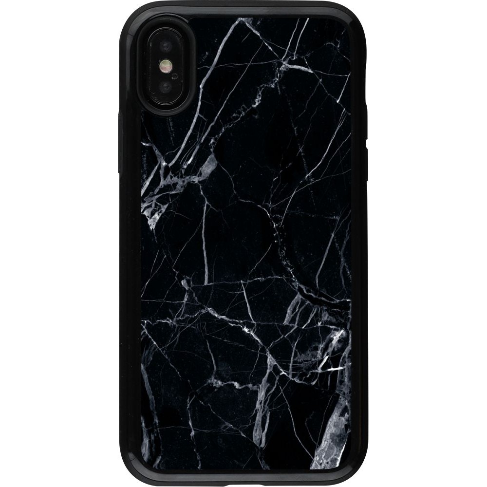 Hülle iPhone X / Xs - Hybrid Armor schwarz Marble Black 01