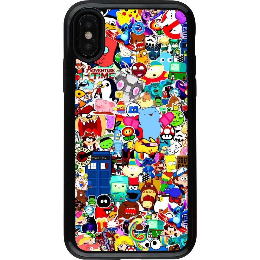 Coque iPhone X / Xs - Hybrid Armor noir Mixed cartoons