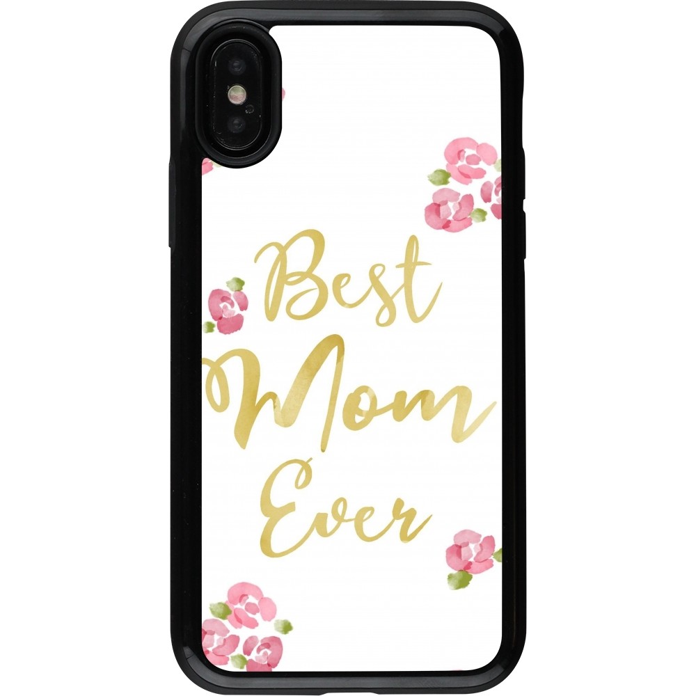 Coque iPhone X / Xs - Hybrid Armor noir Mom 2024 best Mom ever