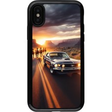 Coque iPhone X / Xs - Hybrid Armor noir Mustang 69 Grand Canyon