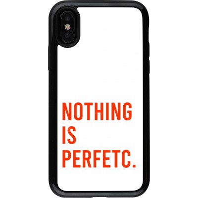 Coque iPhone X / Xs - Hybrid Armor noir Nothing is Perfetc