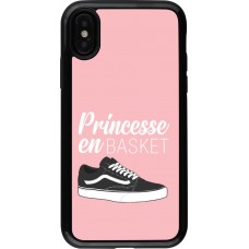 Coque iPhone X / Xs - Hybrid Armor noir princesse en basket