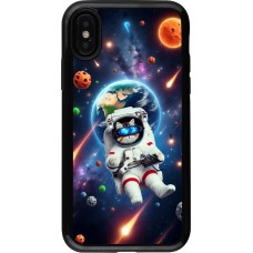 Coque iPhone X / Xs - Hybrid Armor noir VR SpaceCat Odyssey