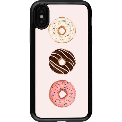 Coque iPhone X / Xs - Hybrid Armor noir Spring 23 donuts