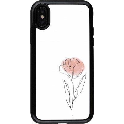 Coque iPhone X / Xs - Hybrid Armor noir Spring 23 minimalist flower