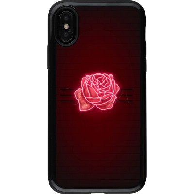 Coque iPhone X / Xs - Hybrid Armor noir Spring 23 neon rose