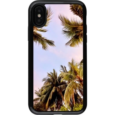 Coque iPhone X / Xs - Hybrid Armor noir Summer 2023 palm tree vibe