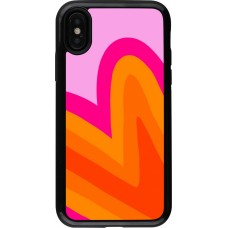 Coque iPhone X / Xs - Hybrid Armor noir Valentine 2024 heart gradient